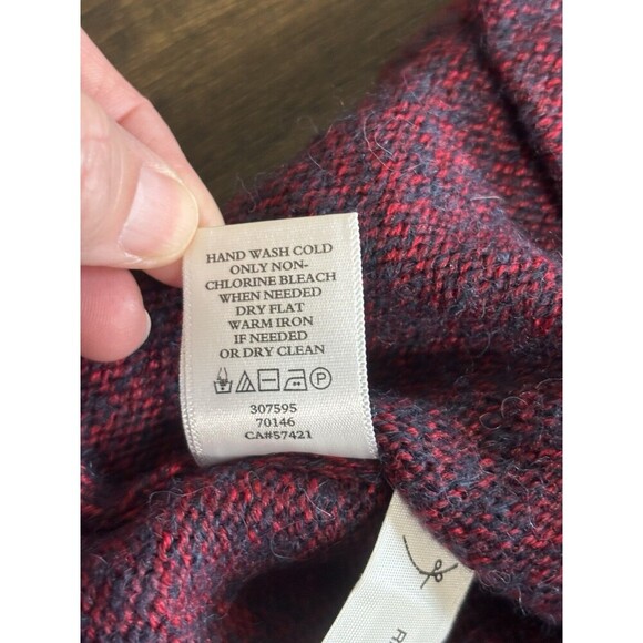 Ann Taylor Black Label Wool Alpaca Blend Cardigan Sweater Jacket Red & Navy NEW! - Picture 9 of 9